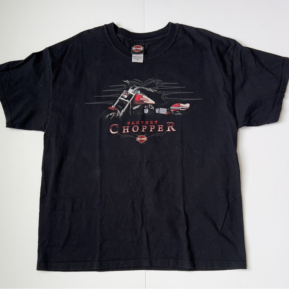 Harley Davidson Black Graphic T-Shirt with Motorcycle Design
